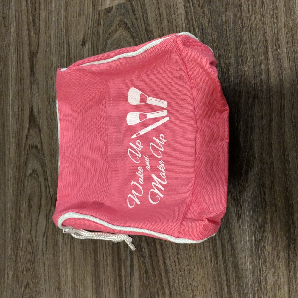Wake up and Make Up zipper bag